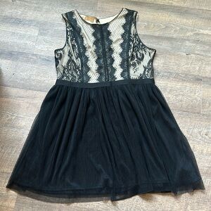 Xhilaration black lace chiffon dress - XXL